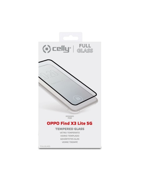 Celly FULL GLASS Oppo Find X3 Lite 5G Pellicola proteggischermo trasparente 1 pz Celly FULL GLASS Oppo Find X3 Lite 5G Pellicola proteggischermo trasparente 1 pz
