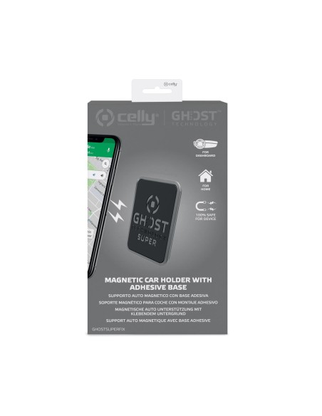 Celly GHOSTSUPERFIX supporto per personal communication Supporto passivo Telefono cellulare smartphone Nero