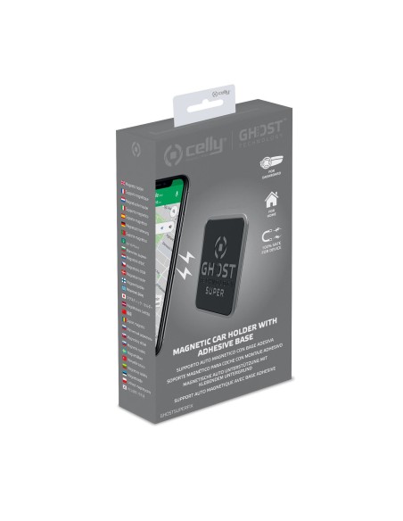 Celly GHOSTSUPERFIX supporto per personal communication Supporto passivo Telefono cellulare smartphone Nero