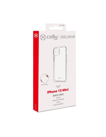 Celly GELSKIN Apple iPhone 13 Mini custodia per cellulare 13,7 cm (5.4") Cover Trasparente Celly GELSKIN Apple iPhone 13 Mini custodia per cellulare 13,7 cm (5.4") Cover Trasparente