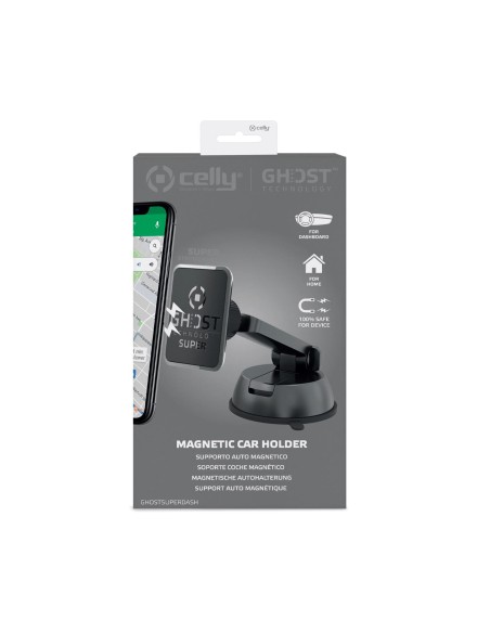 Celly GHOSTSUPERDASH supporto per personal communication Supporto passivo Telefono cellulare smartphone Nero