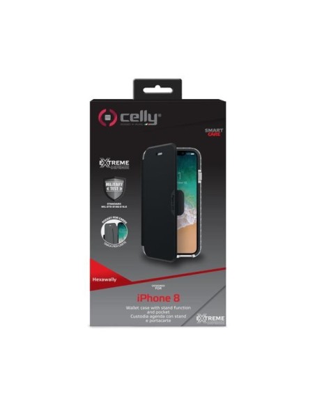 Celly HEXAWALLY900BK custodia per cellulare 14,7 cm (5.8") Custodia a libro Nero
