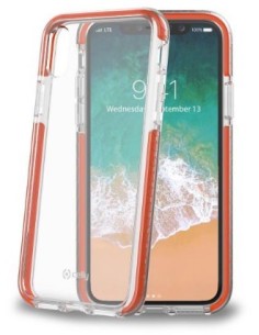 Celly HEXAGON900OR custodia per cellulare 14,7 cm (5.8") Cover a guscio Arancione, Trasparente