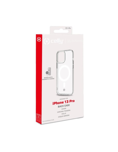 Celly GELSKINMAG iPhone 13 Pro custodia per cellulare 15,5 cm (6.1") Cover Trasparente, Bianco Celly GELSKINMAG iPhone 13 Pro custodia per cellulare 15,5 cm (6.1") Cover Trasparente, Bianco