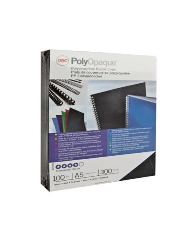 GBC Copertine rilegatura PolyOpaque A4 300 micron nere (100)