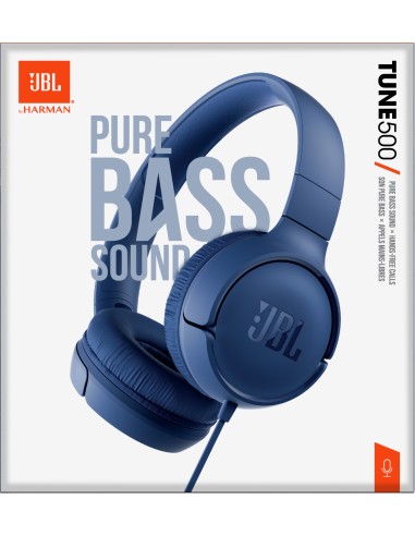 JBL Tune 500 Auricolare Cablato A Padiglione Musica e Chiamate Blu
