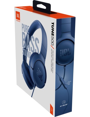 JBL Tune 500 Auricolare Cablato A Padiglione Musica e Chiamate Blu