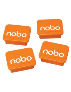 Nobo Haftmagnet Orange, 4 Stück Magnete per lavagna bianca