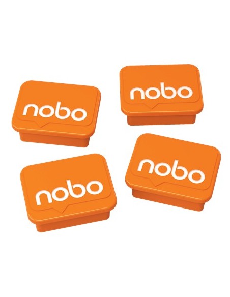 Nobo Haftmagnet Orange, 4 Stück Magnete per lavagna bianca