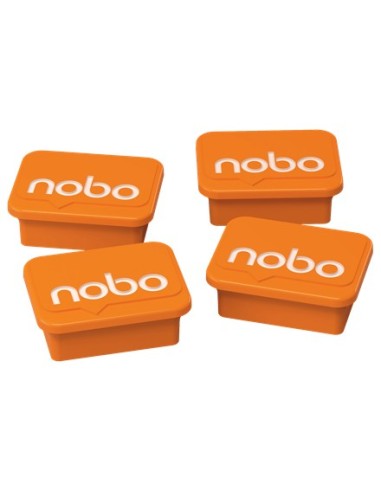 Nobo Haftmagnet Orange, 4 Stück Magnete per lavagna bianca