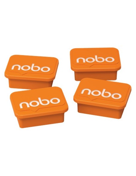 Nobo Haftmagnet Orange, 4 Stück Magnete per lavagna bianca