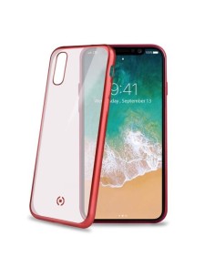 Celly Laser Matt custodia per cellulare 14,7 cm (5.8") Cover Rosso, Trasparente