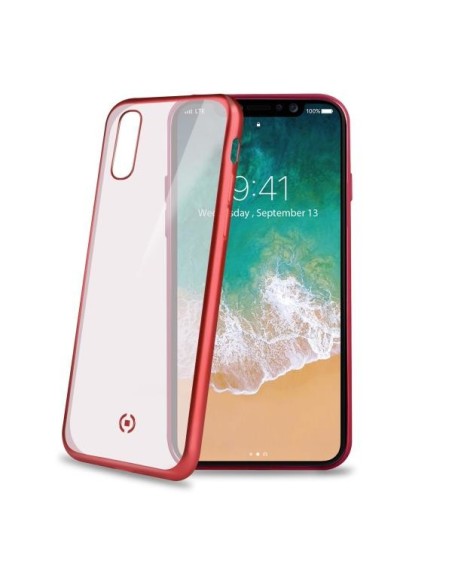 Celly Laser Matt custodia per cellulare 14,7 cm (5.8") Cover Rosso, Trasparente