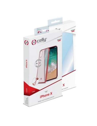 Celly Laser Matt custodia per cellulare 14,7 cm (5.8") Cover Rosso, Trasparente