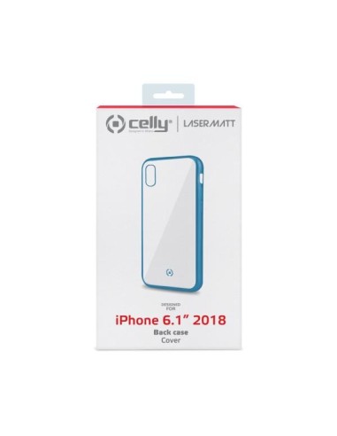 Celly Laser Matt custodia per cellulare 15,5 cm (6.1") Cover Trasparente, Blu
