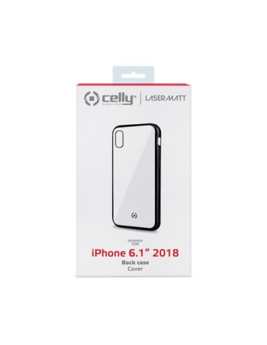 Celly Laser Matt custodia per cellulare 15,5 cm (6.1") Cover Trasparente, Nero