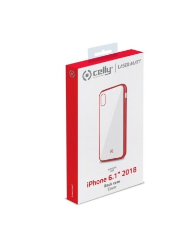 Celly Laser Matt custodia per cellulare 15,5 cm (6.1") Cover Trasparente, Rosso