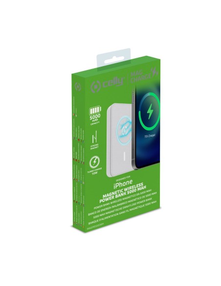 Celly MAGPB5000 5000 mAh Carica wireless Bianco