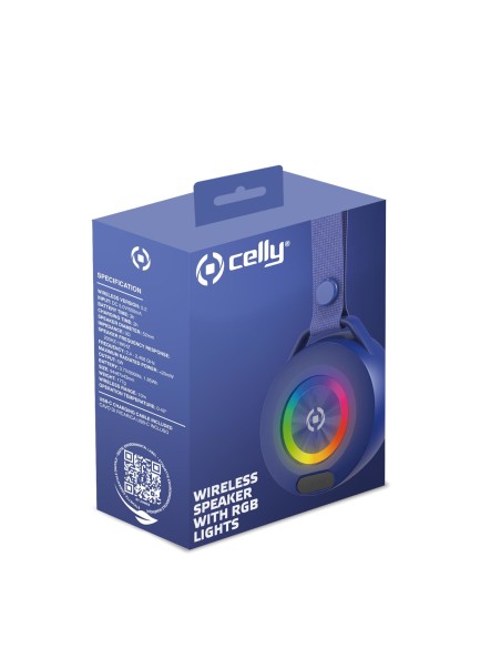 Celly LIGHTBEATBL altoparlante portatile e per feste Altoparlante portatile stereo Blu 5 W