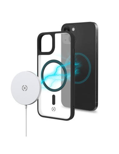 Celly Magmatt custodia per cellulare 17 cm (6.7") Cover Nero, Trasparente