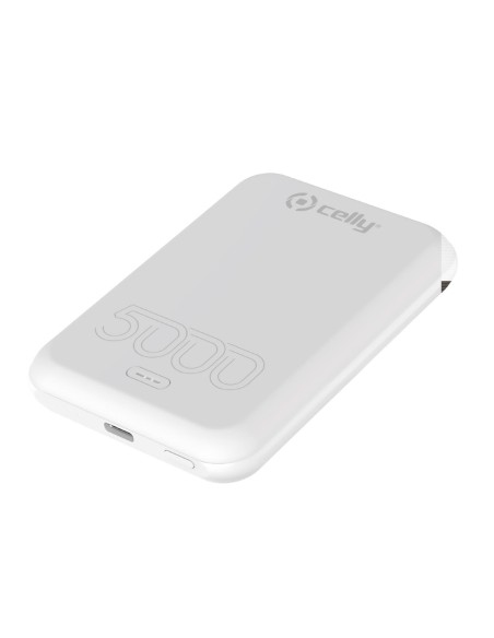 Celly MAGPB5000EVOWH batteria portatile 5000 mAh Carica wireless Bianco