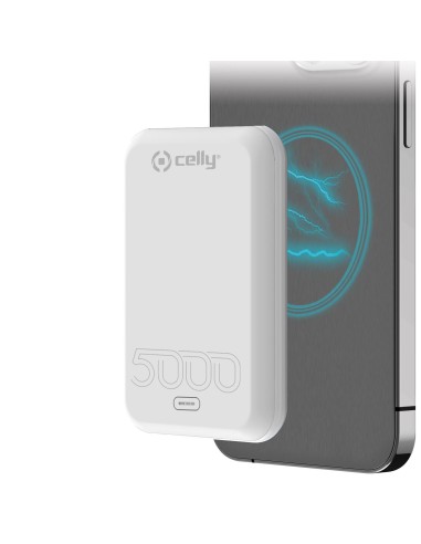 Celly MAGPB5000EVOWH batteria portatile 5000 mAh Carica wireless Bianco