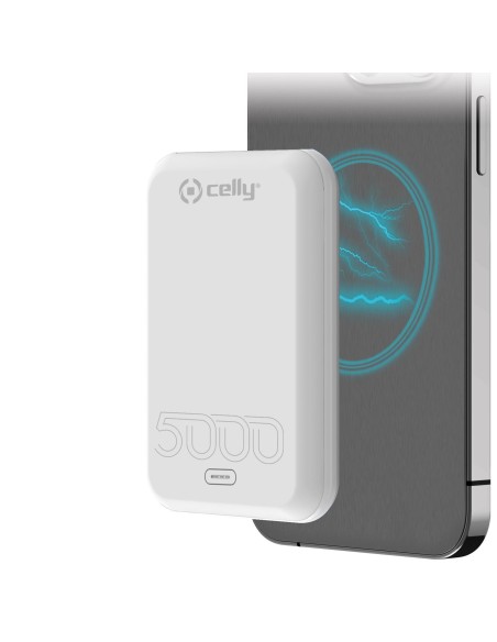 Celly MAGPB5000EVOWH batteria portatile 5000 mAh Carica wireless Bianco