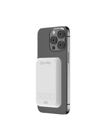 Celly MAGPB5000EVOWH batteria portatile 5000 mAh Carica wireless Bianco