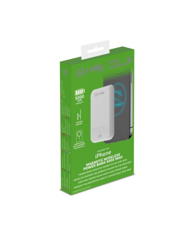 Celly MAGPB5000EVOWH batteria portatile 5000 mAh Carica wireless Bianco