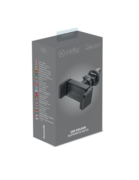Celly MOUNTVENT360BK supporto per personal communication Supporto attivo Telefono cellulare smartphone Nero