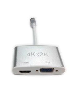 Nilox MiniDP M - VGA HDMI F 0,1 m Mini DisplayPort HDMI + VGA (D-Sub) Grigio
