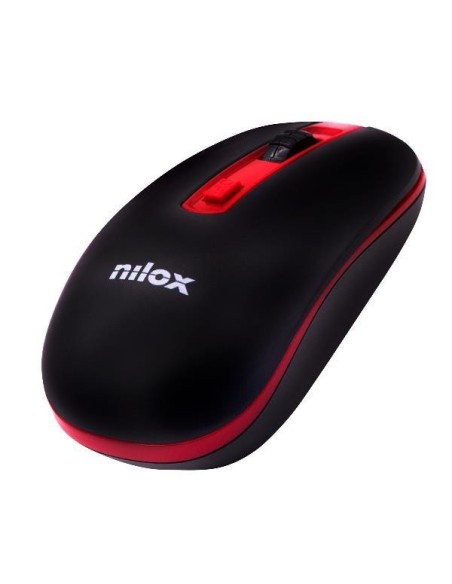 Nilox WIRELESS BLACK RED 1000 DPI mouse Wi-Fi Ottico 1600 DPI