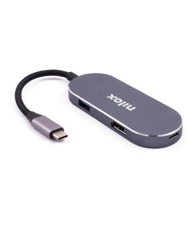 Nilox MINI DOCKING STATION HDMI 3USB PD USB 3.2 Gen 1 (3.1 Gen 1) Type-C Argento