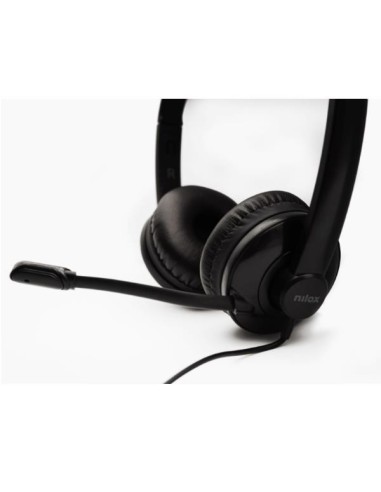 Nilox NXAU0000003 cuffia e auricolare Cuffie Cablato A Padiglione Ufficio USB tipo A Nero