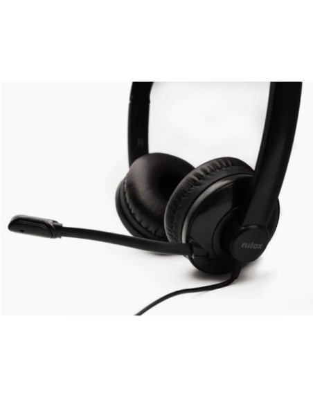 Nilox NXAU0000003 cuffia e auricolare Cuffie Cablato A Padiglione Ufficio USB tipo A Nero