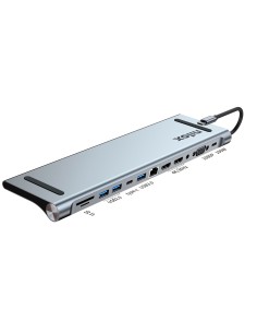 Nilox NXDSUSBC07 replicatore di porte e docking station per laptop Dock Grigio