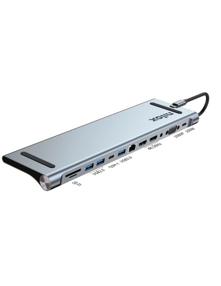 Nilox NXDSUSBC07 replicatore di porte e docking station per laptop Dock Grigio