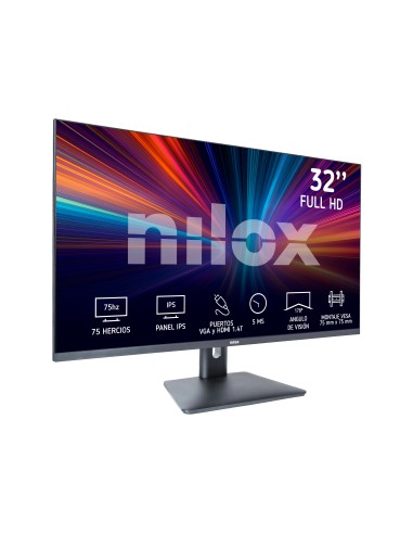 Nilox MONITOR 32" NXM32FHD11 IPS 5MS HDMI VGA Monitor PC 81,3 cm (32") 1920 x 1080 Pixel Full HD LED Nero