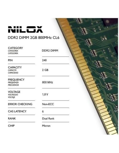Nilox 2GB PC2-6400 memoria 1 x 2 GB DDR2