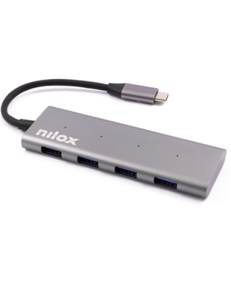 Nilox HUB USB-C TO 4 USB 3.0 USB 3.2 Gen 1 (3.1 Gen 1) Type-C 5000 Mbit s Alluminio