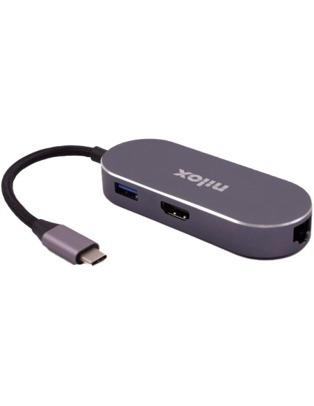 Nilox MINI DOCKING STAT HDMI 3USB PD ETH USB tipo-C 0 Mbit s