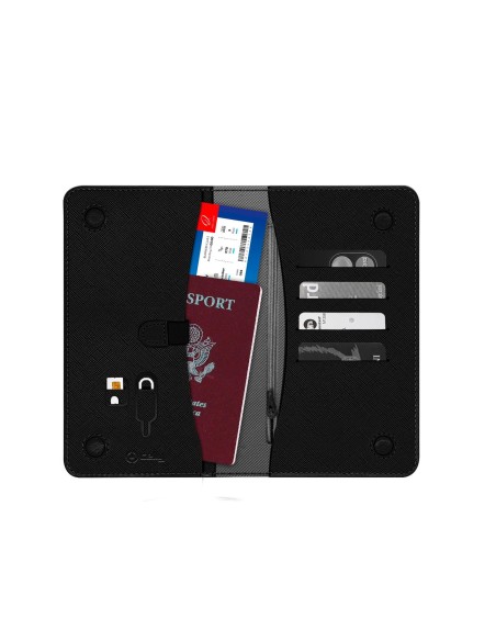 Celly Venere Passport Portafoglio Nero Ecopelle