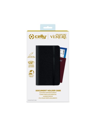 Celly Venere Passport Portafoglio Nero Ecopelle