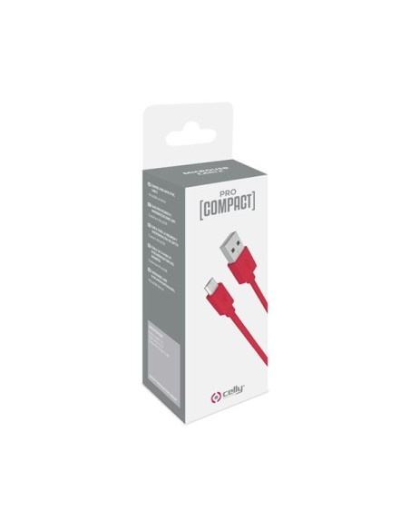 Celly PCUSBMICRORD cavo USB 1 m USB A Micro-USB B Rosso