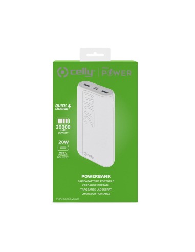 Celly PBPD20000EVOWH batteria portatile 20000 mAh Bianco