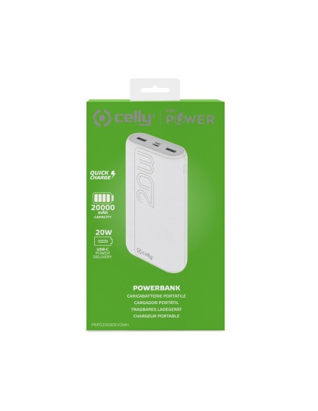 Celly PBPD20000EVOWH batteria portatile 20000 mAh Bianco