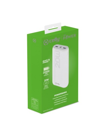 Celly PBPD20000EVOWH batteria portatile 20000 mAh Bianco