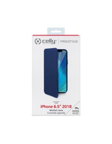 Celly Prestige custodia per cellulare 16,5 cm (6.5") Custodia a borsellino Blu