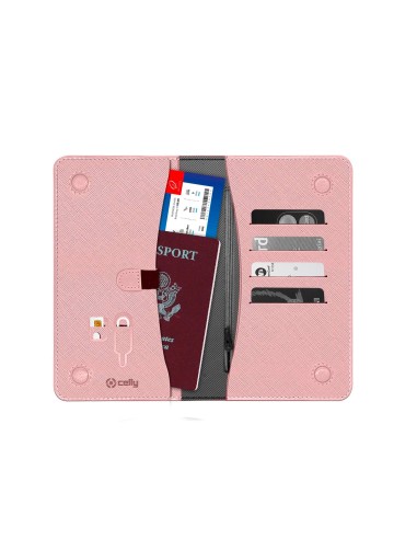 Celly Venere Passport Portafoglio Rosa Ecopelle