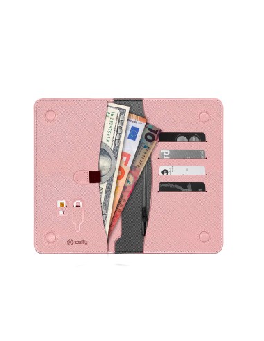 Celly Venere Passport Portafoglio Rosa Ecopelle